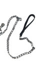 Dog Chain Metal With Leather Handle